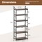 6-Tier Industrial Bookshelf Bookcase with Metal Frame and Anti-Tip Kits